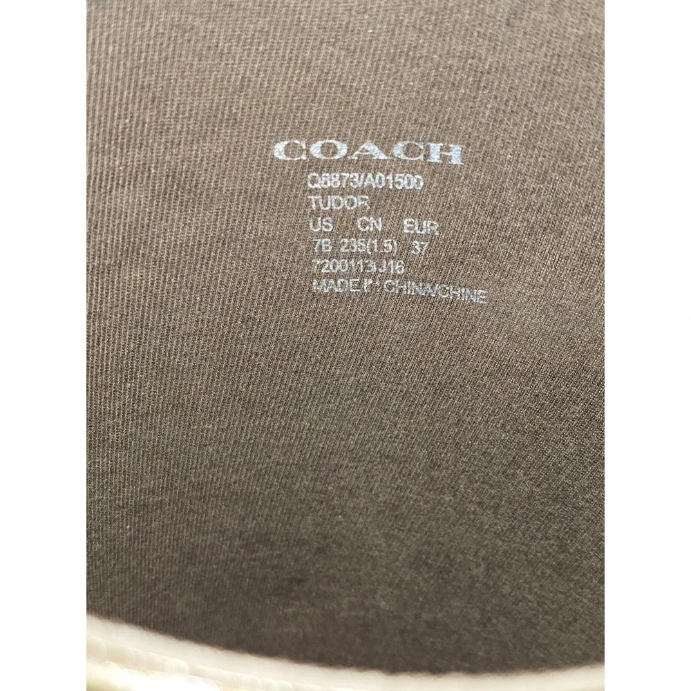 NWB Coach Tudor Shiny Rubber Signature Logo‎ Tall Rain Boots Fatigue 7